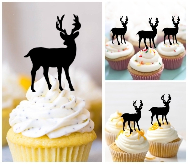 Laser Cut Stag Deer cupcake topper