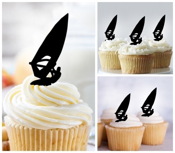 Laser Cut Windsurfing cupcake topper