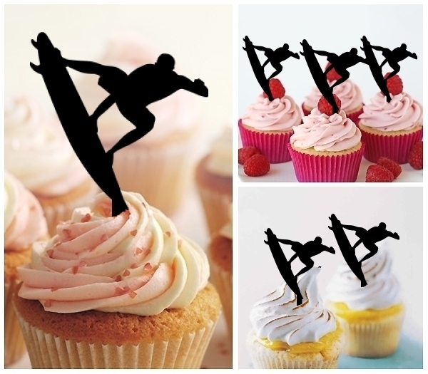 Laser Cut Surf Surfboard cupcake topper