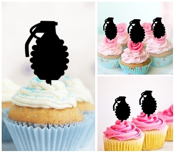 Laser Cut Hand Grenade cupcake topper