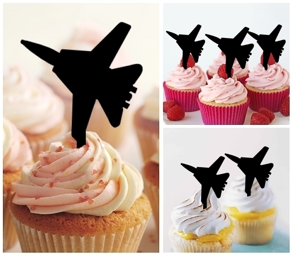 Laser Cut Jet Fighter cupcake topper