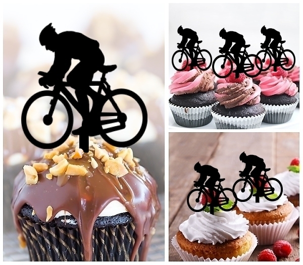 Laser Cut Bicycle Sport cupcake topper