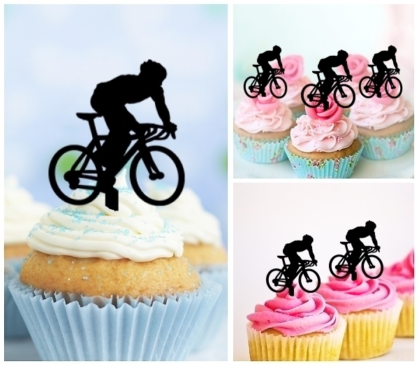 Laser Cut Bicycle Sport cupcake topper