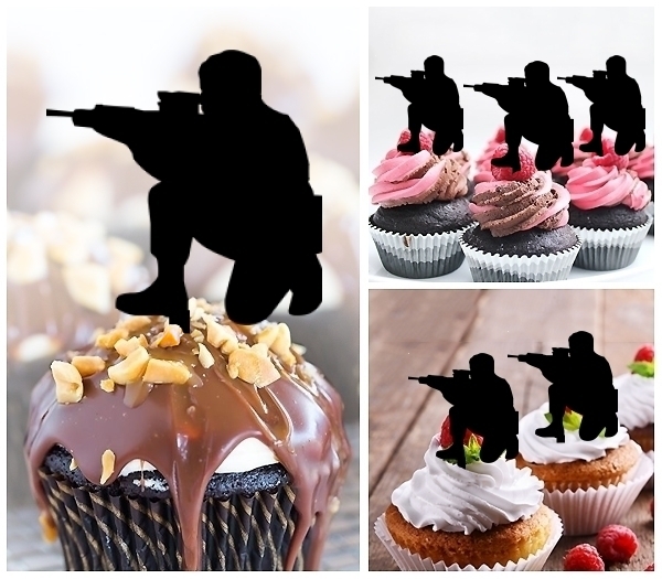 Acrylic Toppers Paintball Commando Design