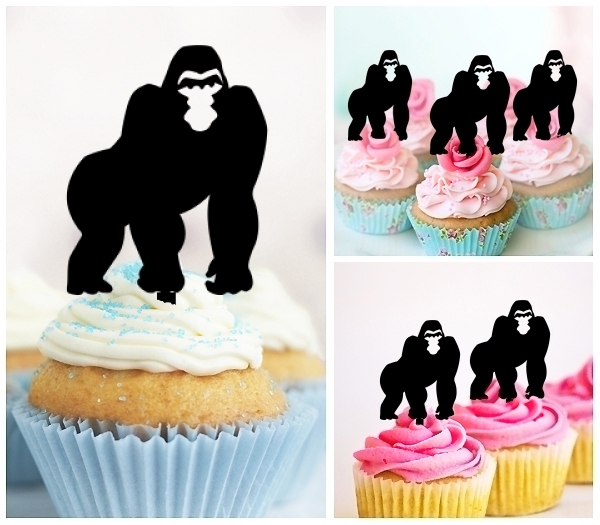 Laser Cut Gorilla cupcake topper
