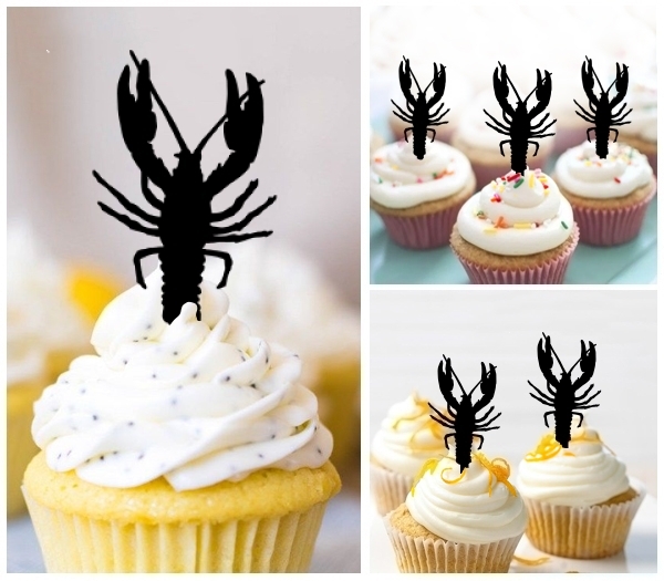 Laser Cut Crawfish cupcake topper