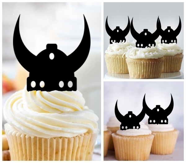 Laser Cut Viking Helmet cupcake topper