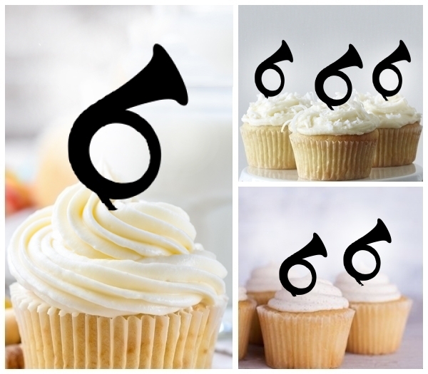 Laser Cut French horn cupcake topper