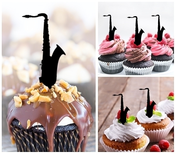 Laser Cut Saxophone cupcake topper