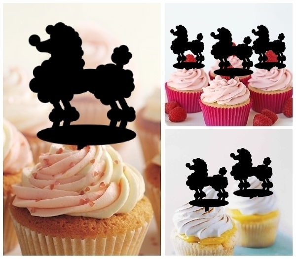 Laser Cut Dog Poodle cupcake topper