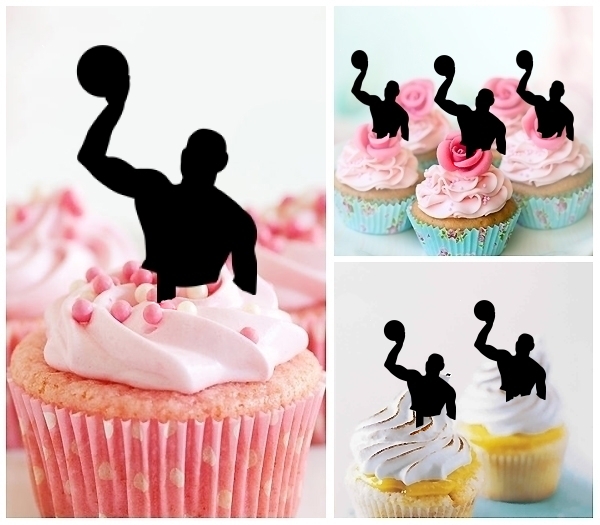 Laser Cut Water Polo Player cupcake topper