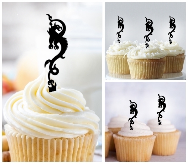 Laser Cut Tribal Dragon cupcake topper