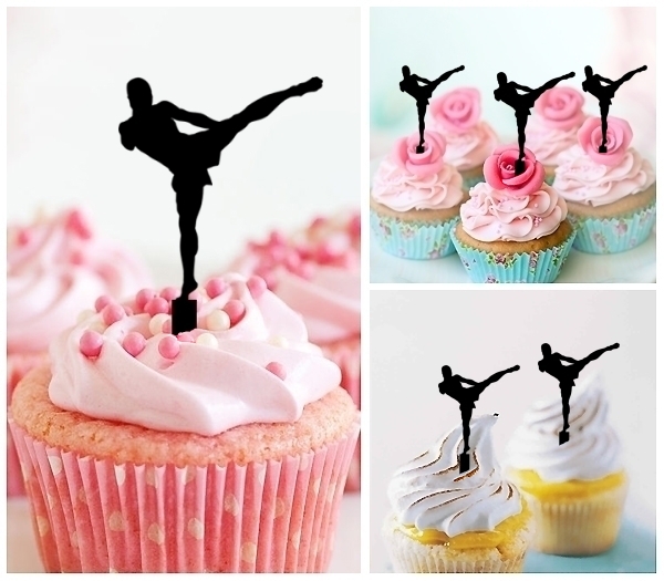Laser Cut Muay Thai Kickboxing cupcake topper