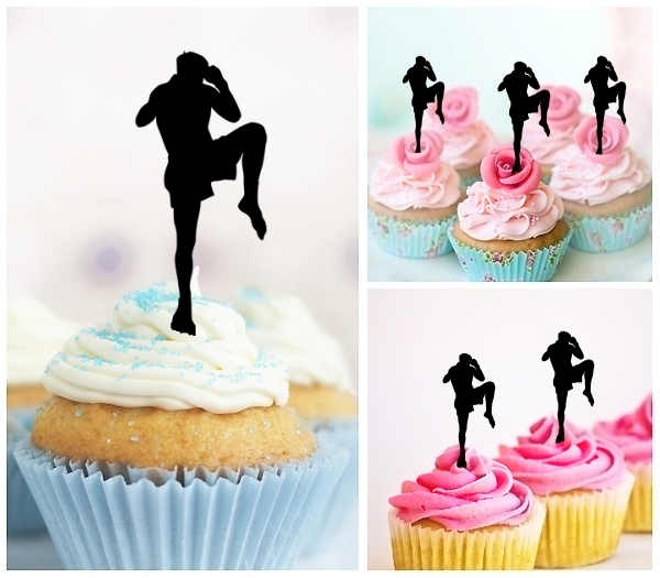 Laser Cut Muay Thai Kickboxing cupcake topper