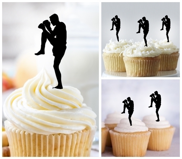 Laser Cut Muay Thai Kickboxing cupcake topper