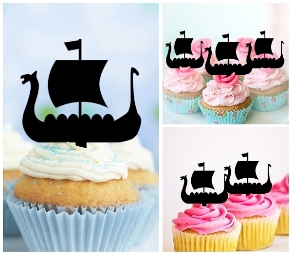 Laser Cut Viking Ship cupcake topper