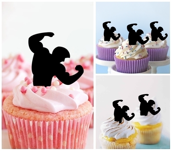 Laser Cut Strong Muscle Bodybuilding cupcake topper