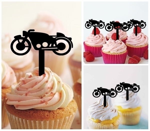 Laser Cut Motorcycle cupcake topper