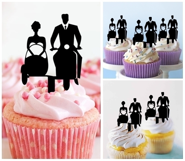 Acrylic Toppers Sidecar Wedding Couple Design