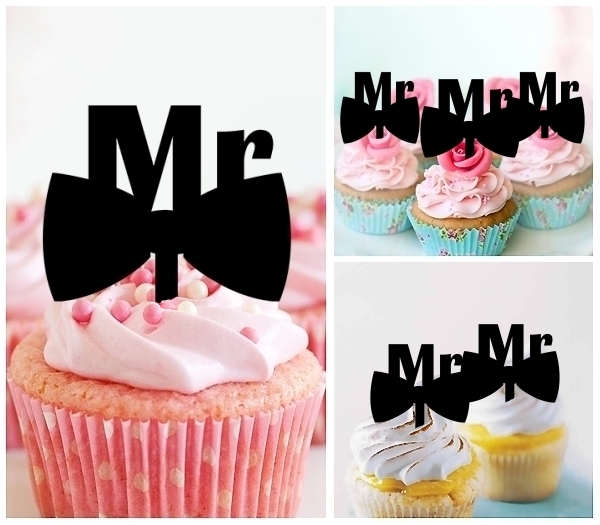 Acrylic Toppers Mr Wedding Tuxedo Design