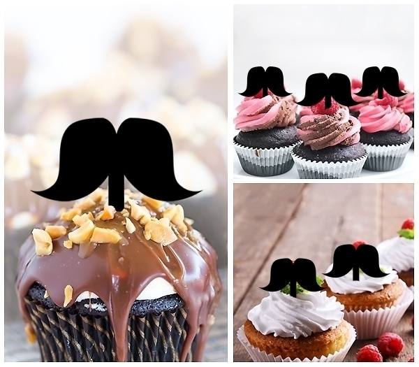 Acrylic Toppers Mustache Design