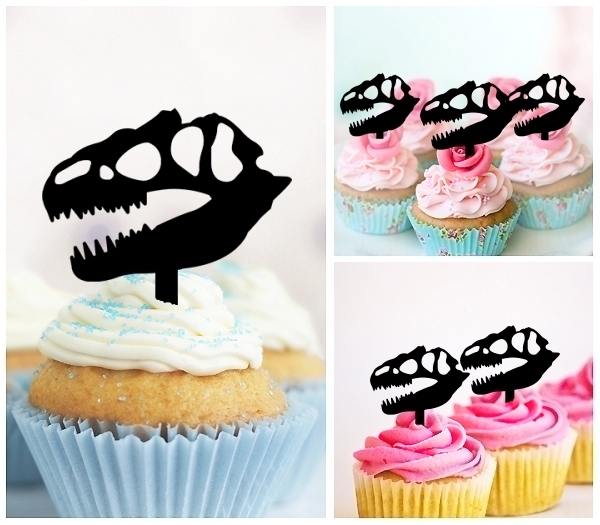 Acrylic Toppers Dinosaur Skull Fossil Design