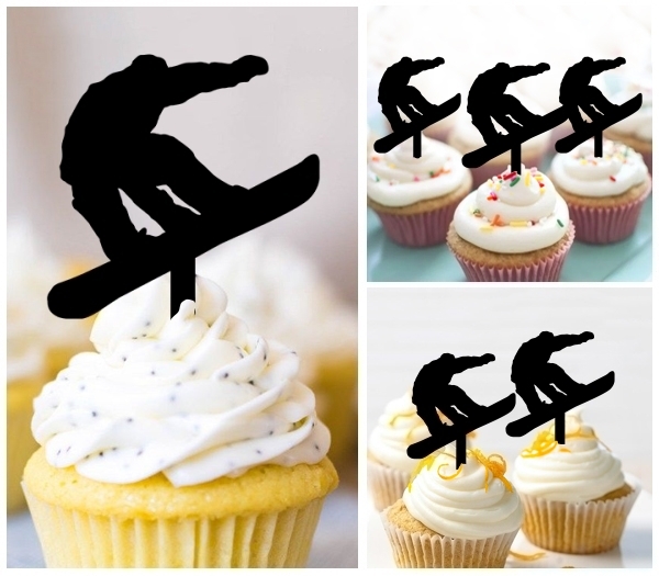 Laser Cut Snowboard Snowboarding Jumps cupcake topper