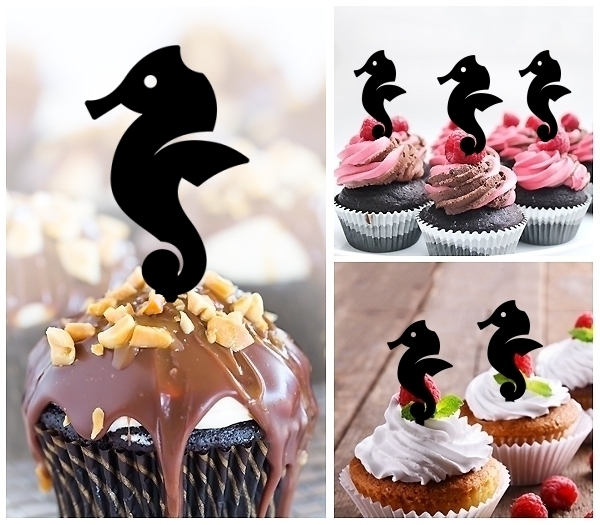 Laser Cut Seahorse cupcake topper