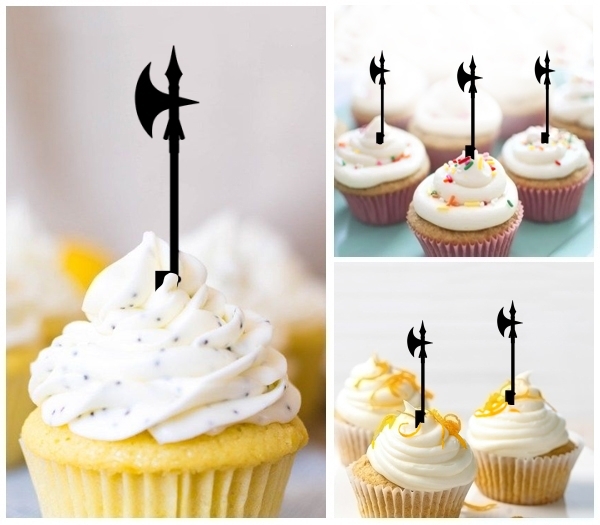 Laser Cut Poleaxe Weapon cupcake topper
