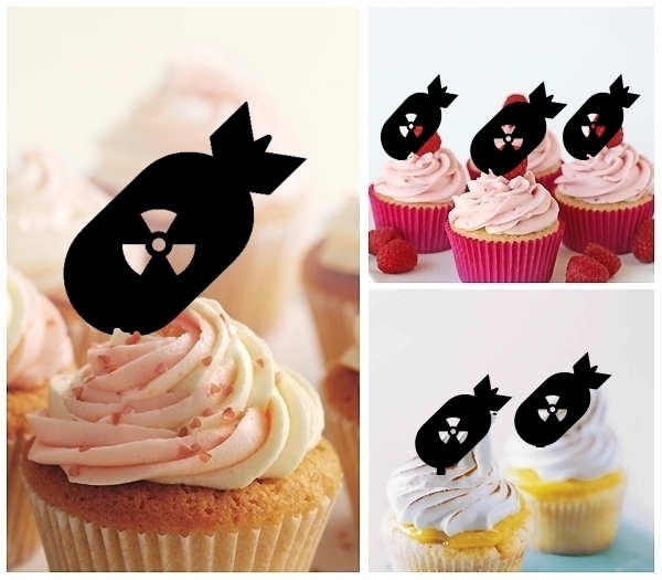 Laser Cut Atomic Bomb cupcake topper