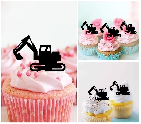 Laser Cut Backhoe Construction cupcake topper