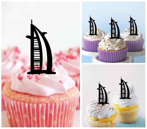 Laser Cut Burj Al Arab Tower of the Arabs cupcake topper