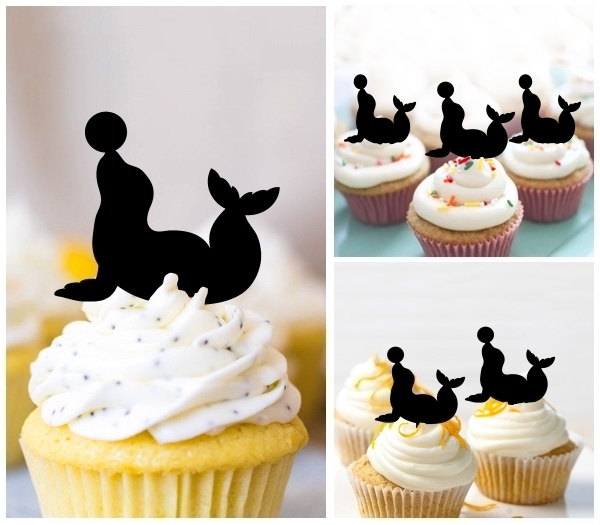 Laser Cut Circus Seal cupcake topper