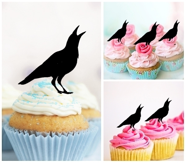 Laser Cut Crow cupcake topper