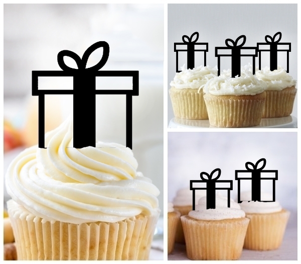 Laser Cut Gift Box cupcake topper