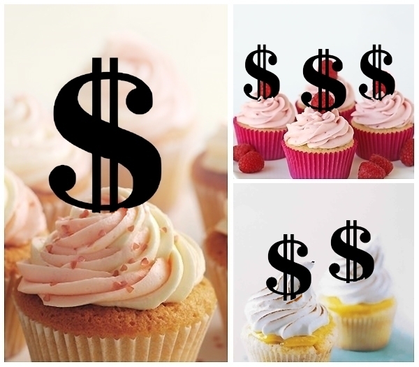 Laser Cut Money Dollar Sign cupcake topper