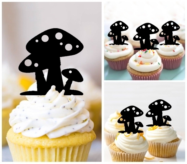 Laser Cut Alice In Wonderland Mushroom cupcake topper