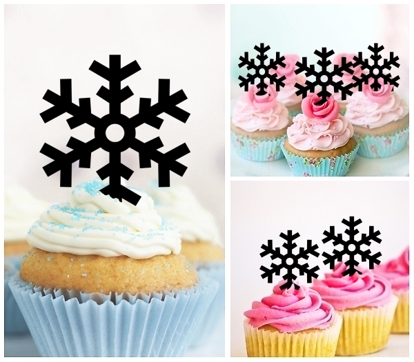 Laser Cut Snow Ice Christmas cupcake topper