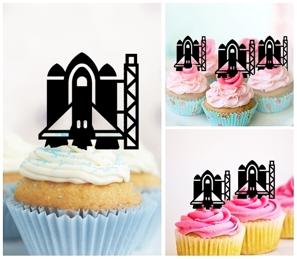 Laser Cut Spaceship Launch pad cupcake topper