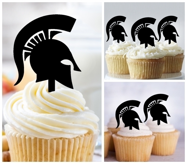 Laser Cut Roman Spartan Sparta Helmet cupcake topper