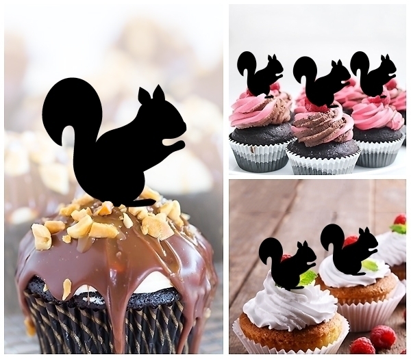 Laser Cut Squirrel cupcake topper