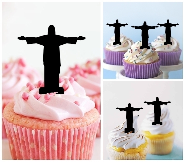 Laser Cut Christ the Redeemer Rio de Janeiro cupcake topper