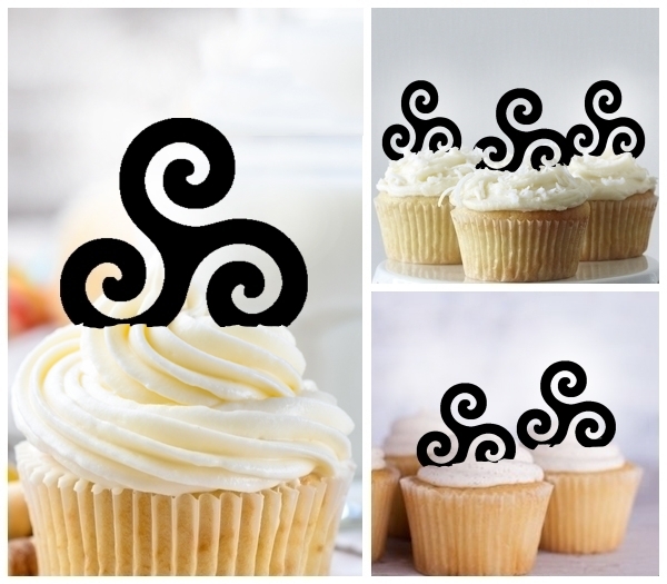 Laser Cut Triskell Triskele Symbol cupcake topper