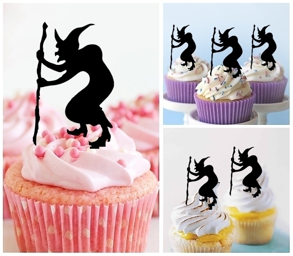 Laser Cut Halloween Witch cupcake topper