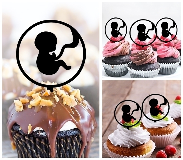 Acrylic Toppers Baby Embryo Pregnant Love and Baby Design