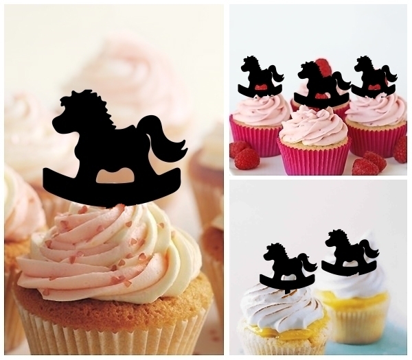 Laser Cut Baby Toy Rocking Horse cupcake topper