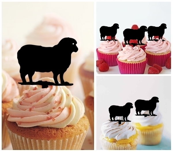 Laser Cut Black Sheep cupcake topper