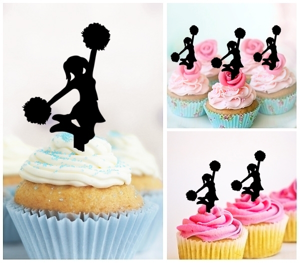 Laser Cut Cheerleader Cheers cupcake topper