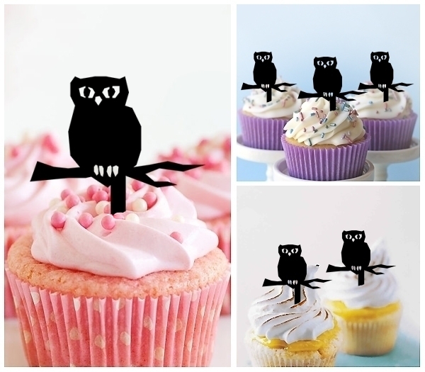 Laser Cut Halloween Owl cupcake topper