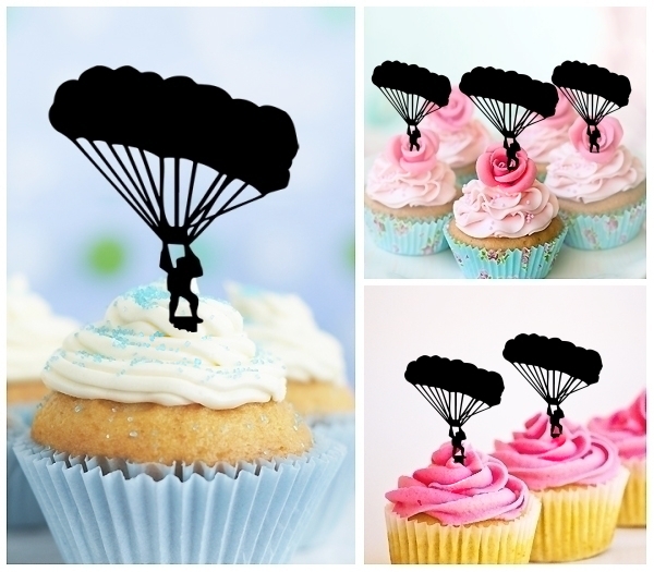 Laser Cut Skydiving cupcake topper